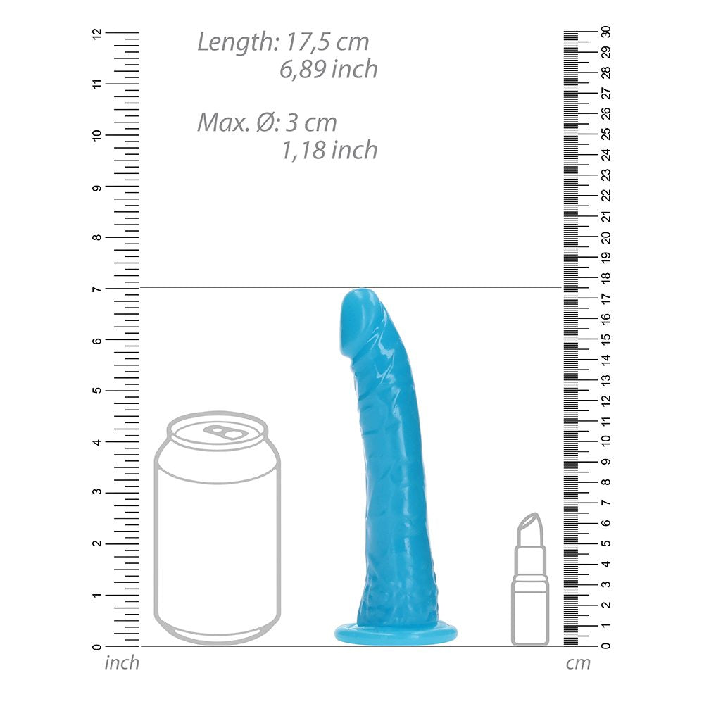 6″ Slim Cock Glow Neon Blue — photo 5