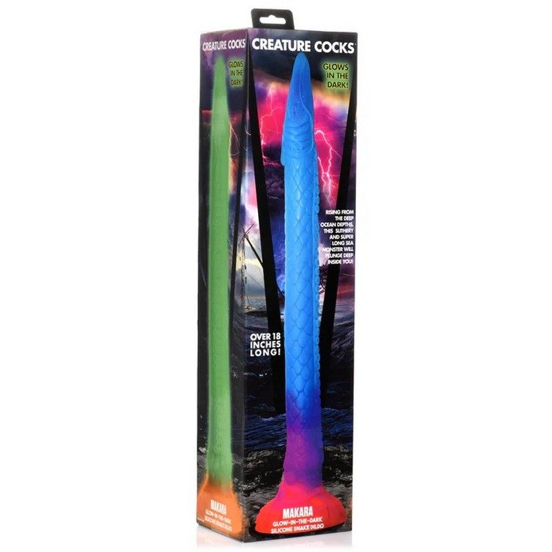 Creature Cock Makara Glow Silicone Snake Dildo — photo 6