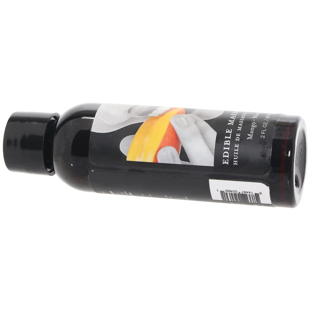 Edible Massage Oil 2oz/60ml in Mango – Edmonton adult store – close-up view