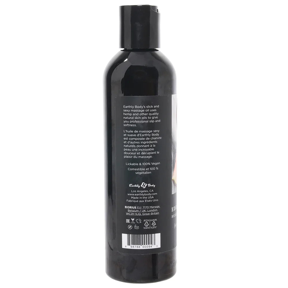Edible Massage Oil 8oz/236ml in Watermelon – Edmonton adult store – close-up view