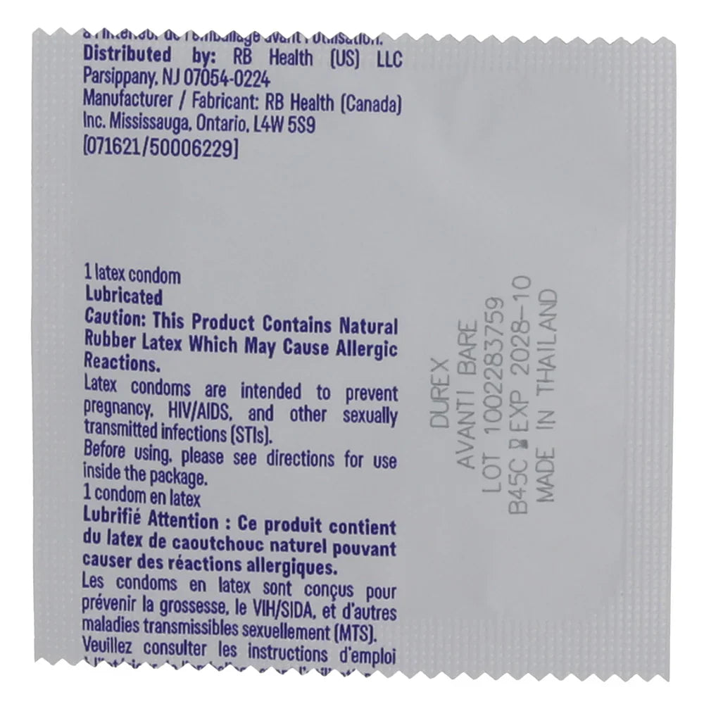 Avanti Bare Latex Condoms in 12 Pack Edmonton – product detail