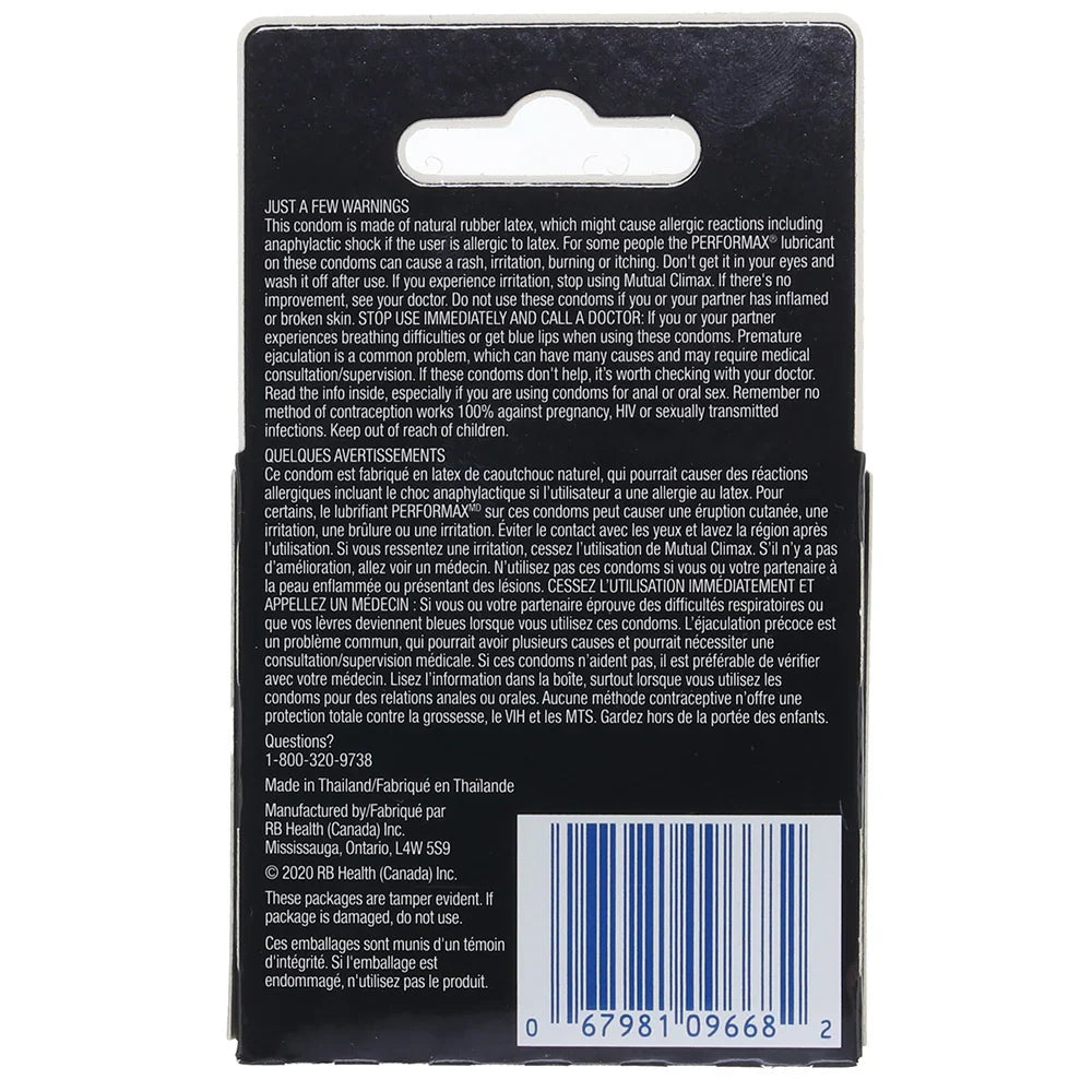 Performax Condoms in 3 Pack – Edmonton adult store – close-up view