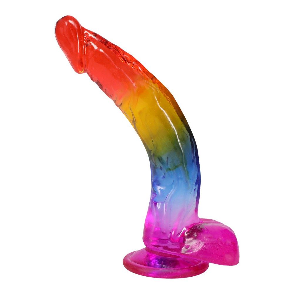 9.5″ Jellies Rainbow Dong with Balls