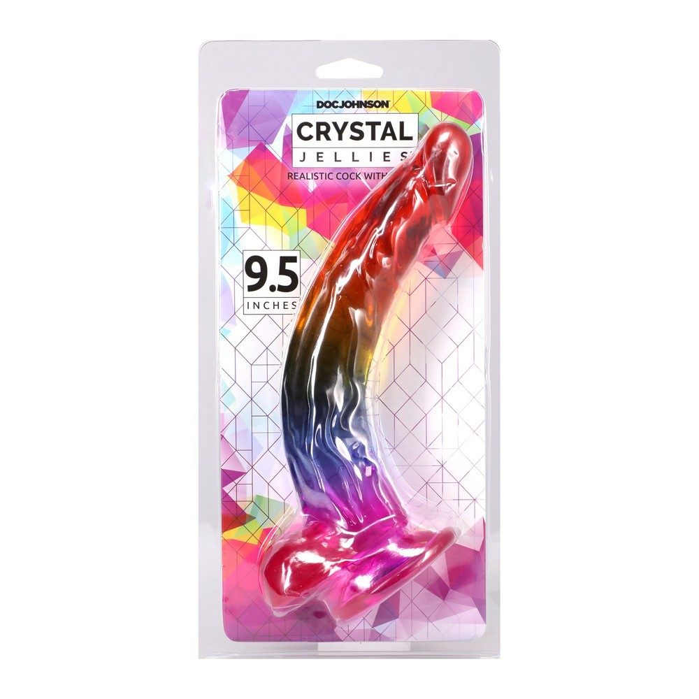 9.5″ Jellies Rainbow Dong with Balls — photo 2
