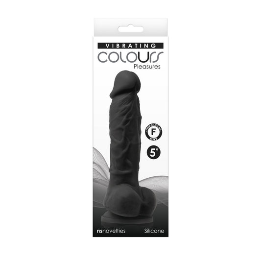Colours 5″ Vibrating Dildo Black