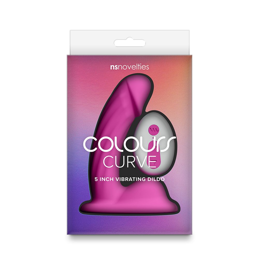 5″ Vibrating Curved Dildo Pink