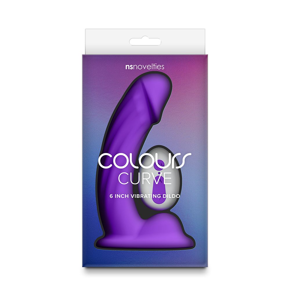 6″ Vibrating Curved Dildo Purple