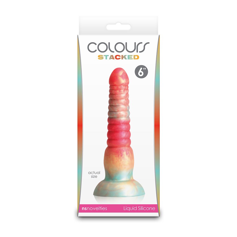 Stacked 6″ Dildo Red/Gold — photo 2