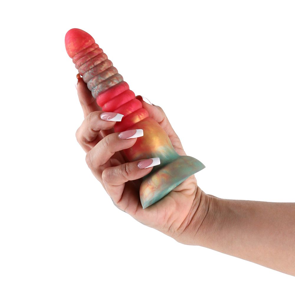 Stacked 6″ Dildo Red/Gold — photo 3
