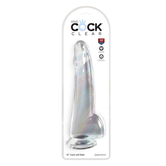 King Cock 10” with Balls Clear