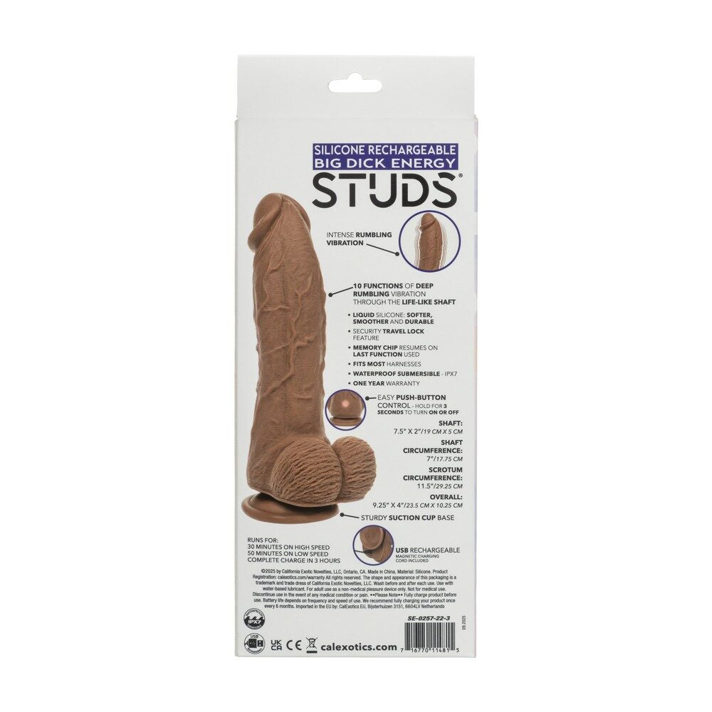 Silicone Big Dick Energy Studs Brown — photo 3
