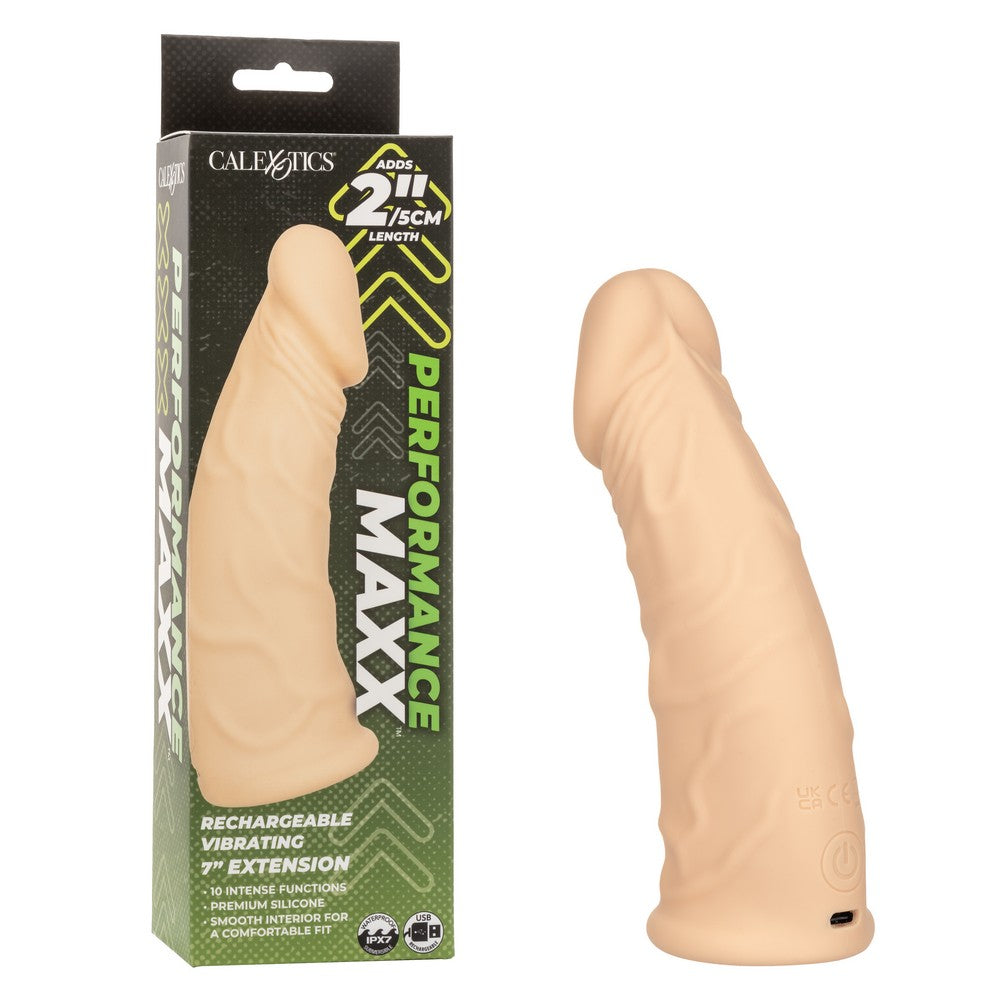 Performance Maxx Vibrating Extension 7″ Ivory