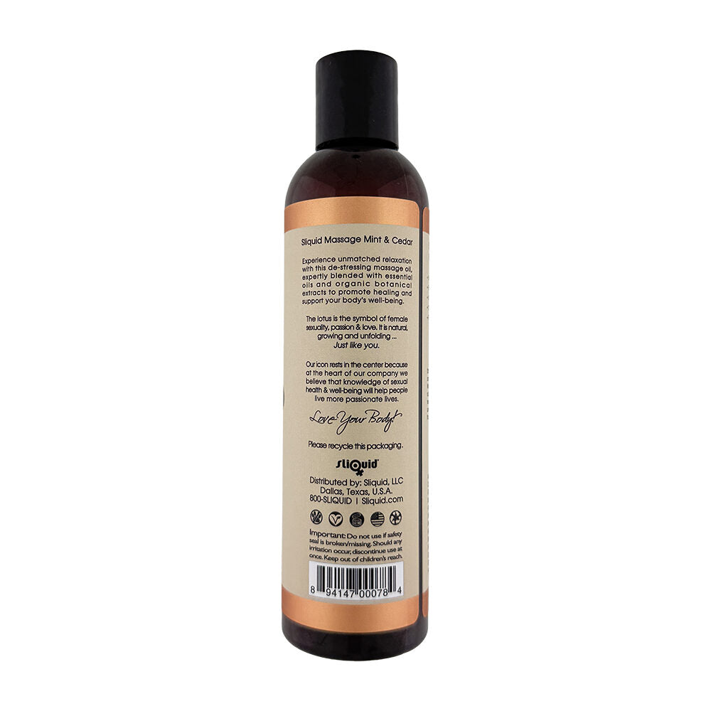 8.5 oz Sliquid Massage Oil Cedar Mint — photo 2