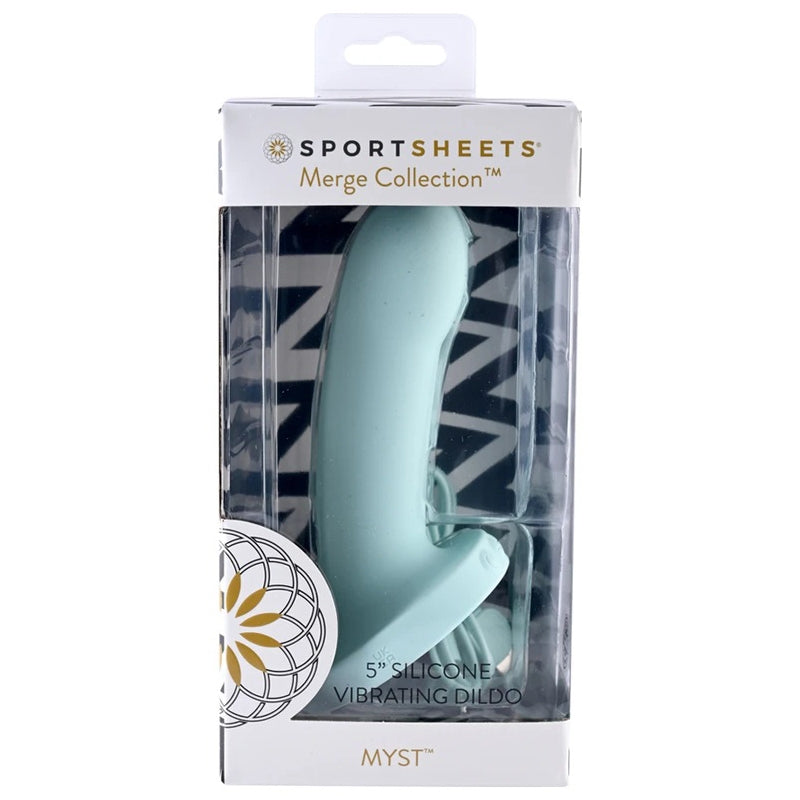Myst 5” Vibrating Silicone Dildo Sky Blue — photo 3