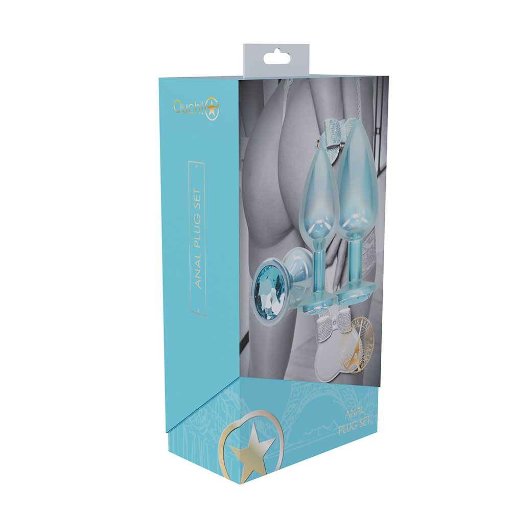 Paris Collection Metal Anal Plug Set Blue — photo 2