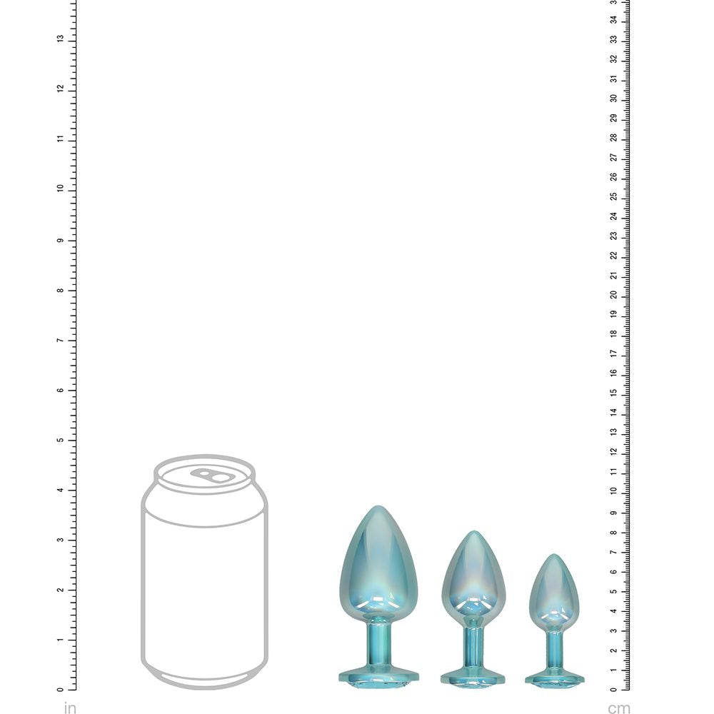 Paris Collection Metal Anal Plug Set Blue — photo 3
