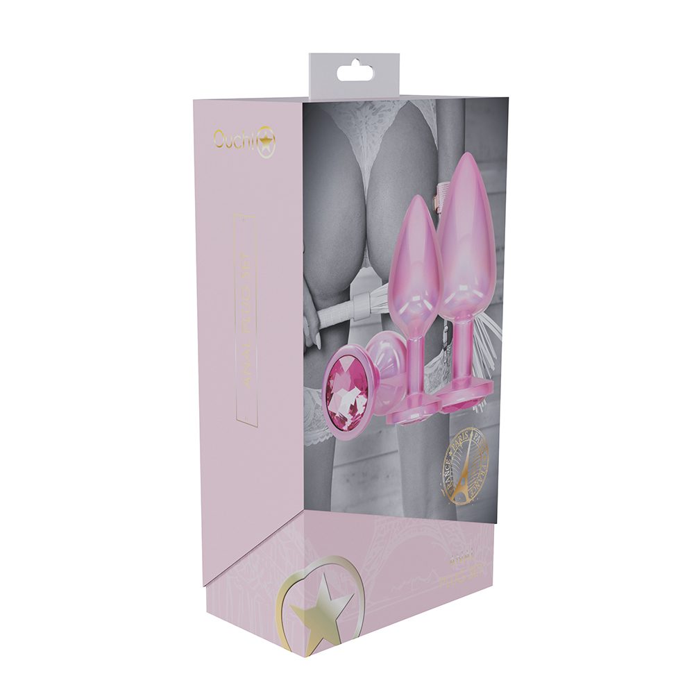 Paris Collection Metal Anal Plug Set Pink — photo 2