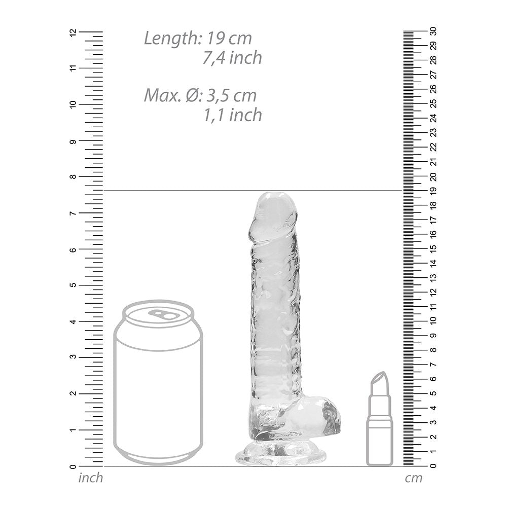 7″ Realistic Dildo with Balls Clear — photo 4