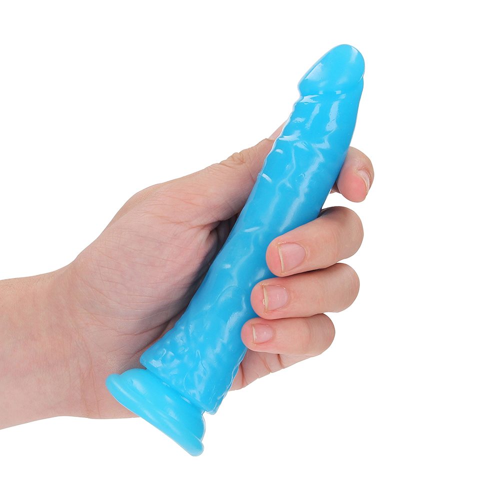 6″ Slim Cock Glow Neon Blue — photo 3