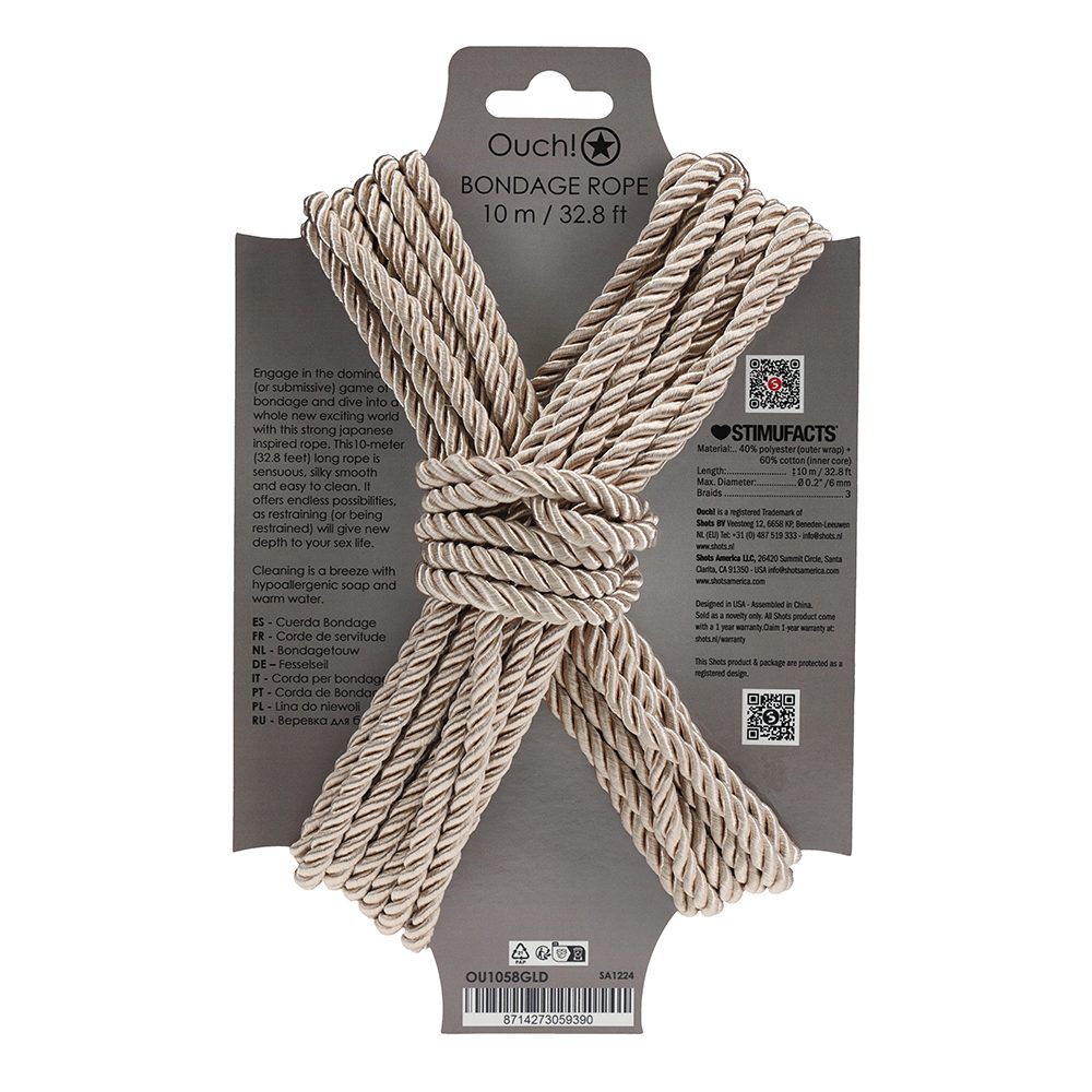 Ouch! Bondage Rope 10m Gold — photo 2