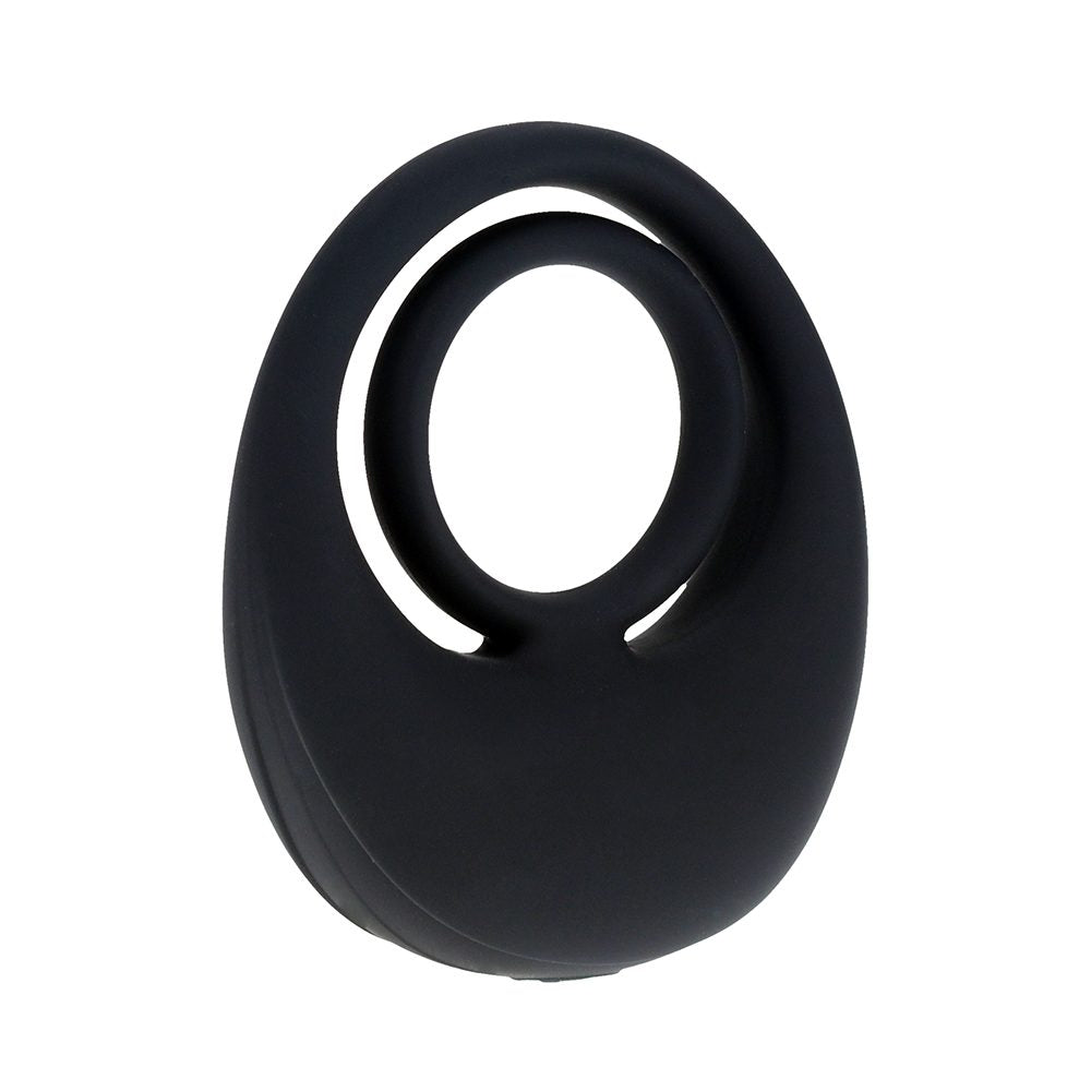 LevelZ Vibrating Liquid Silicone Cock & Ball Ring Black — photo 2