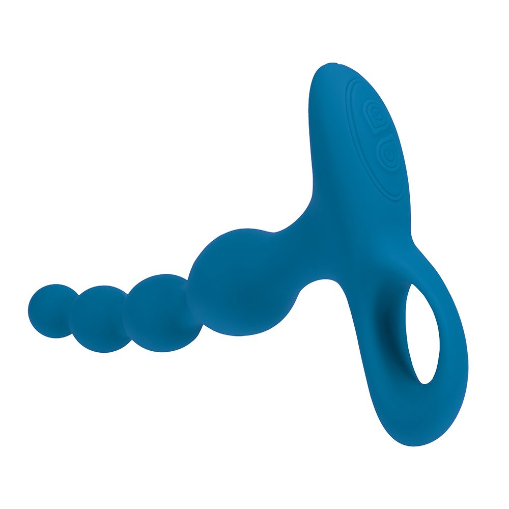 LevelZ Vibrating Beaded Anal Plug Teal — photo 2