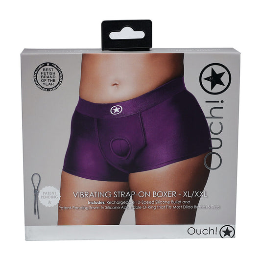 Vibrating Strap-On Boxer Purple XL/XXL