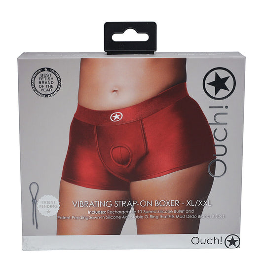 Vibrating Strap-On Boxer Red XL/XXL