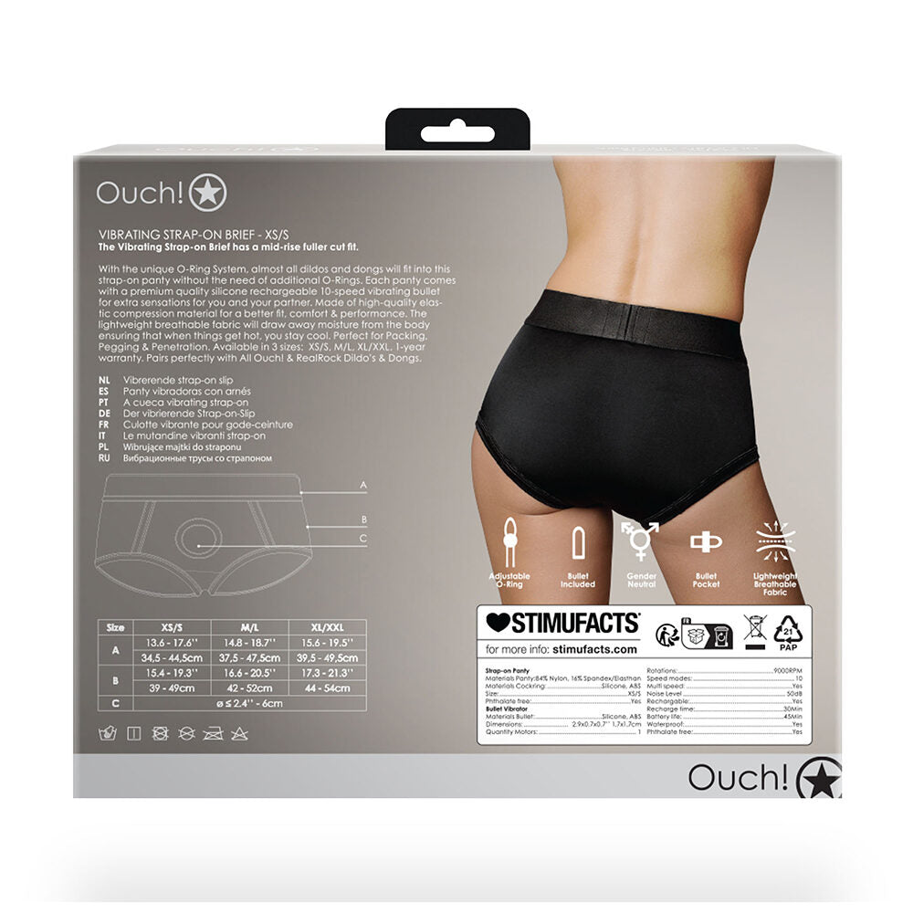Vibrating Strap-On Brief Black XS/S — photo 4