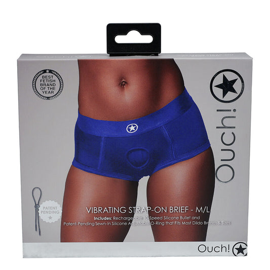 Vibrating Strap-On Brief Royal Blue XS/S