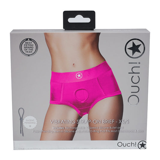 Vibrating Strap-On Brief Pink XS/S