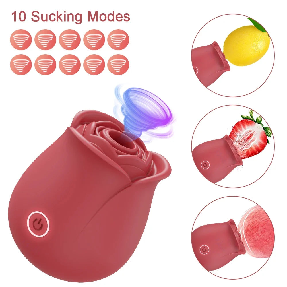 Blooming Rose Clitoral Suction Stimulator in Red