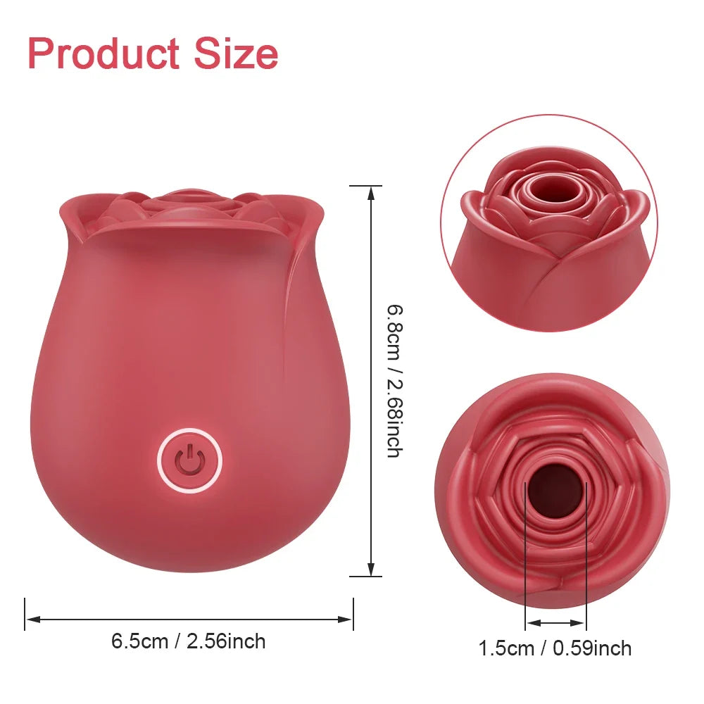 Blooming Rose Clitoral Suction Stimulator in Red
