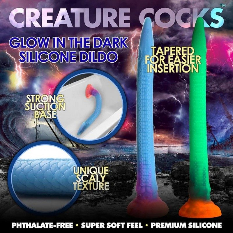 Creature Cock Makara Glow Silicone Snake Dildo — photo 4