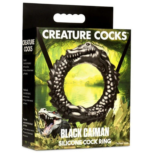 Creature Cock Black Caiman Silicone Cock Ring