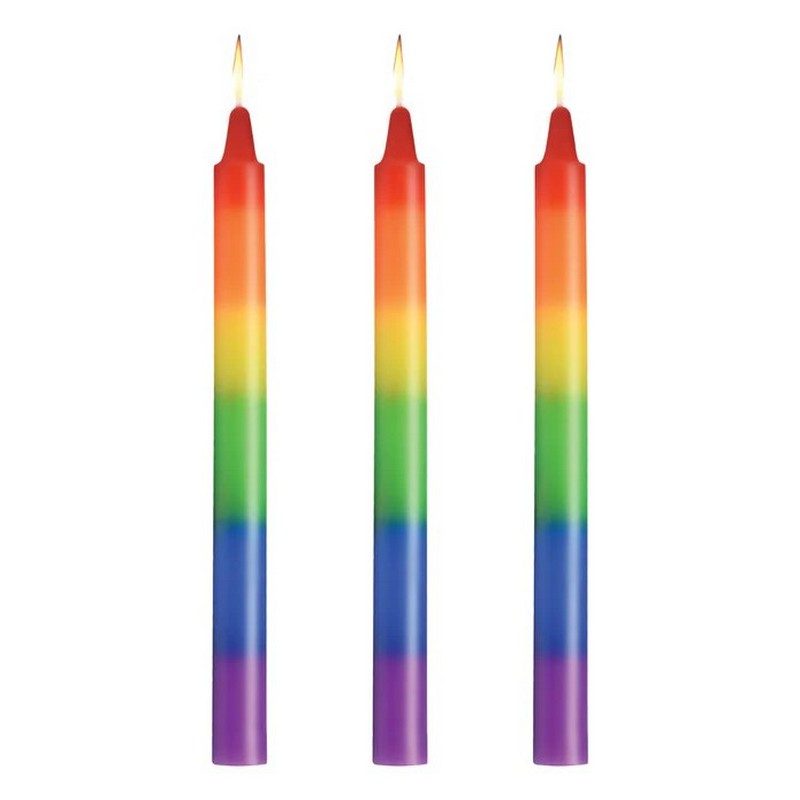 Pride Rainbow Drip Candles Set of 3