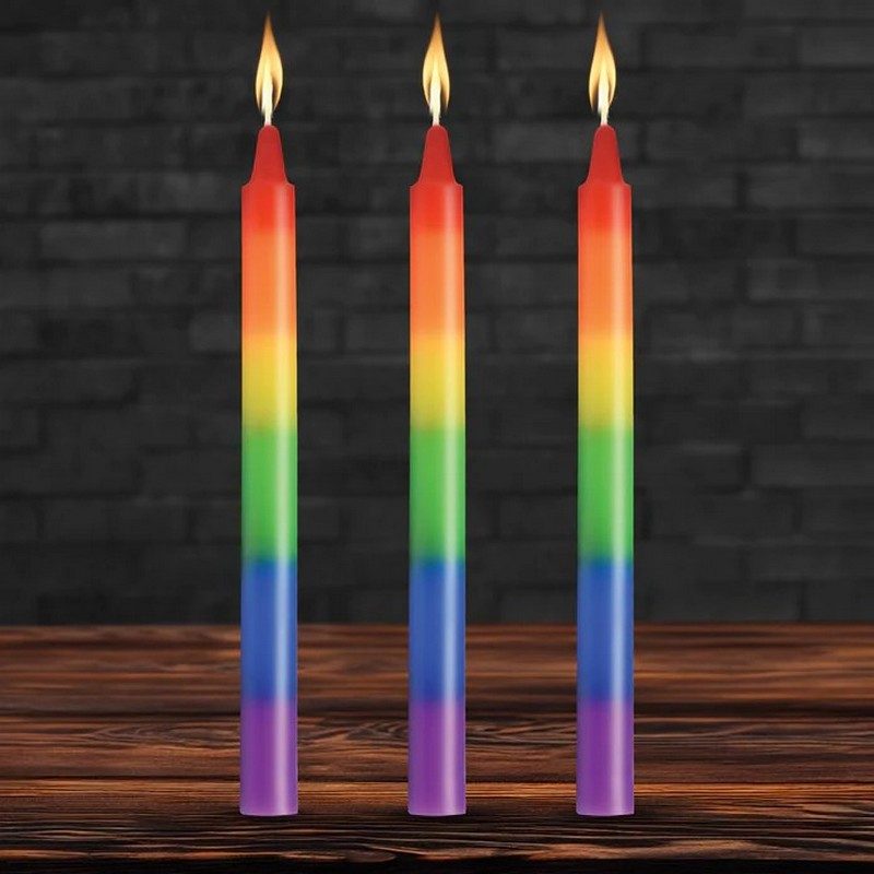 Pride Rainbow Drip Candles Set of 3 — photo 3