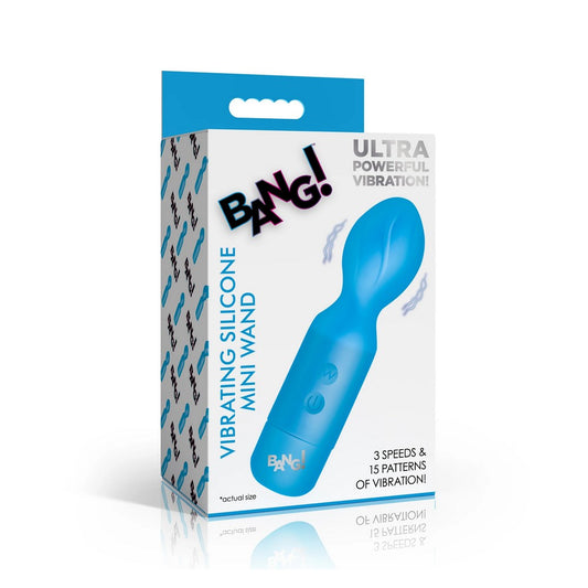 Vibrating Mini Wand Blue Silicone