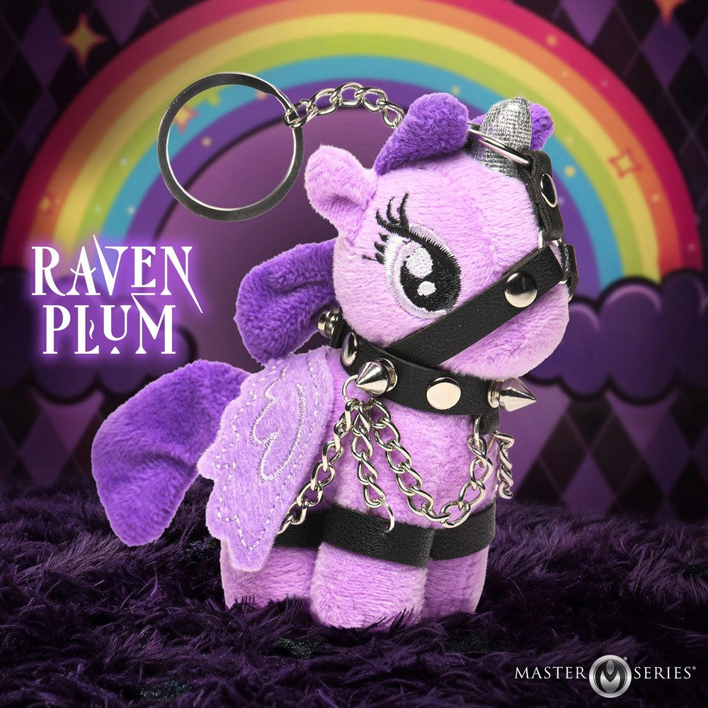 Raven Plum Bondage Pony Keychain Purple