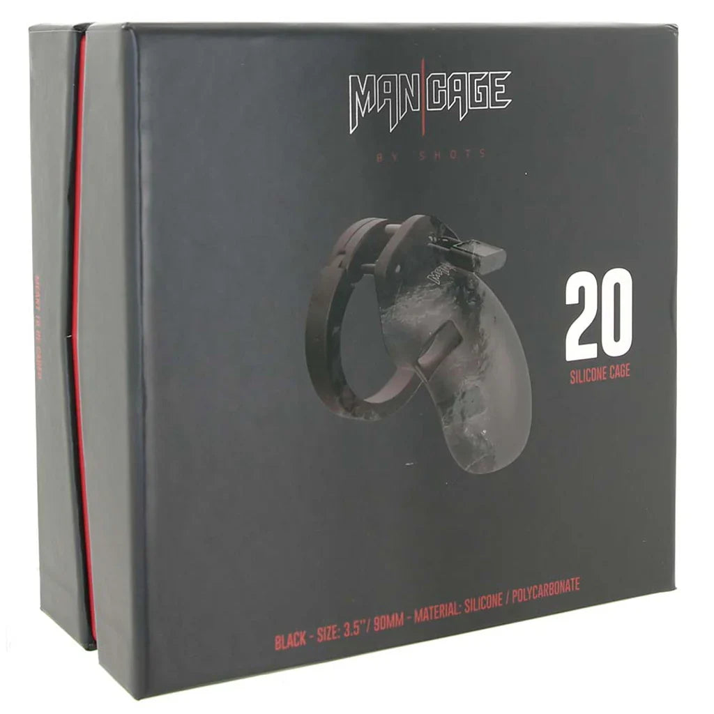 ManCage 20 3.5 Inch Silicone Cock Cage in Black — buy in Edmonton | Heaven Boutique