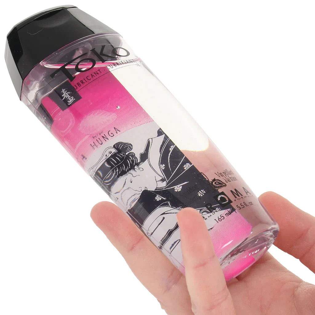 Toko Aroma Flavored Lube 5.5oz/163ml in Strawberry Wine – Heaven Boutique Edmonton – side view