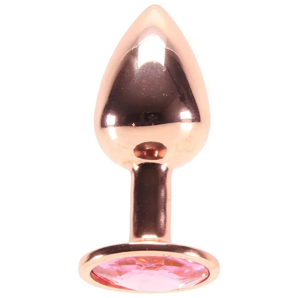 Small Aluminum Plug with Pink Gem in Rose Gold — buy in Edmonton | Heaven Boutique