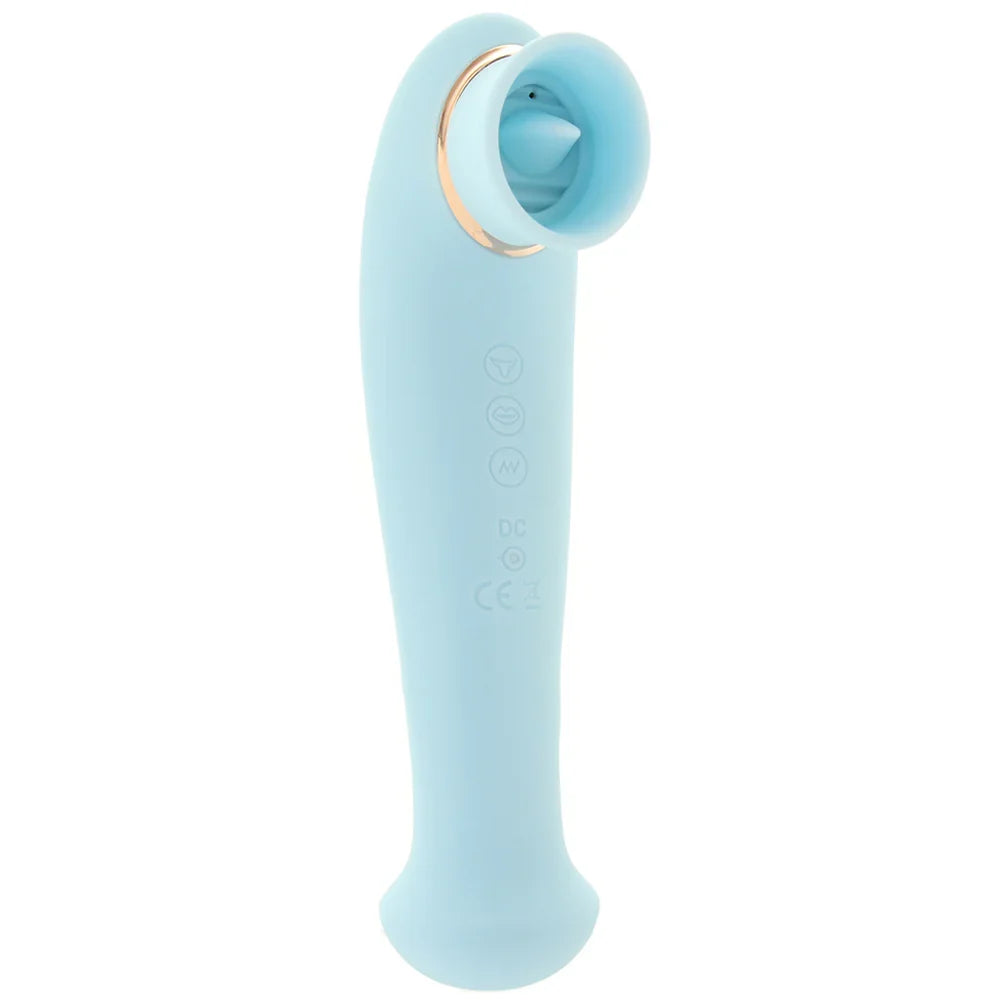 Destiny Sucking, Flickering and Vibrating Massager in Blue – Edmonton adult boutique – features