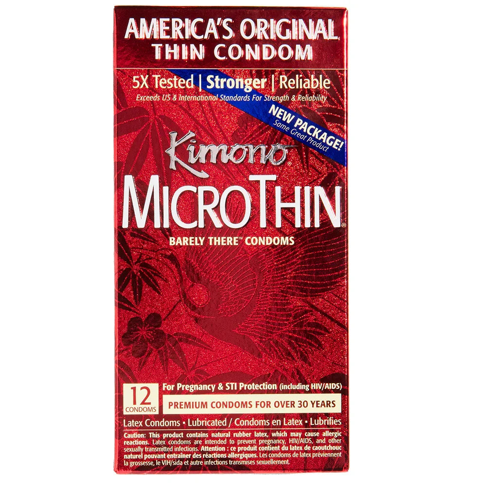 MicroThin Condoms in 12 Pack – Heaven Boutique Edmonton – side view