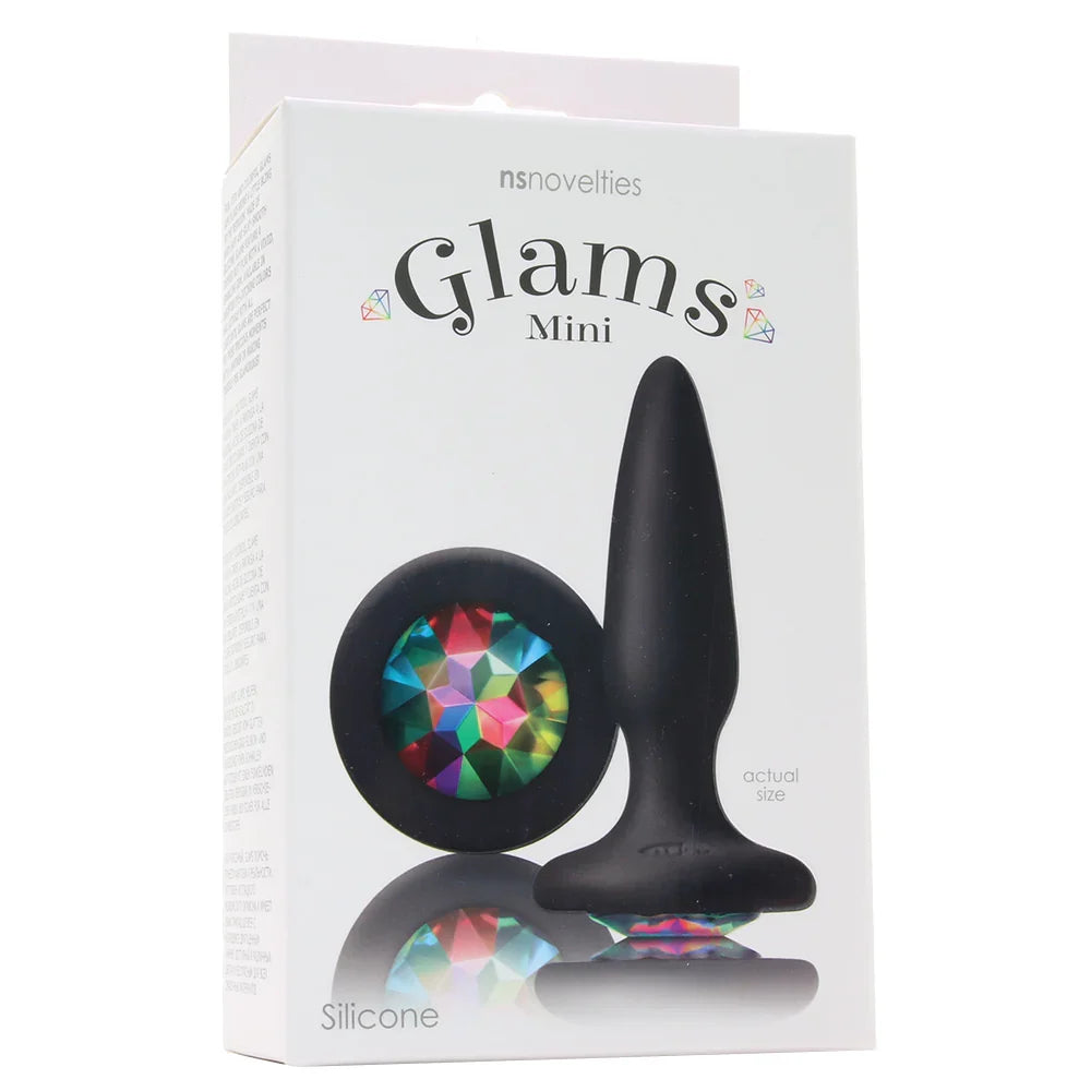 Glams Mini Rainbow Gem Silicone Butt Plug – Edmonton adult store – close-up view