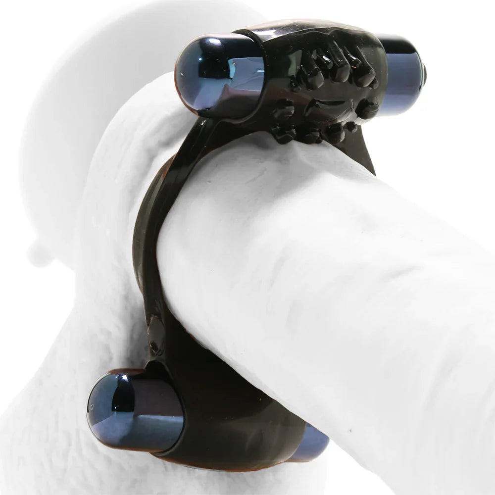 Duo-Vibrating Super Ring in Black – Heaven Boutique Edmonton – side view