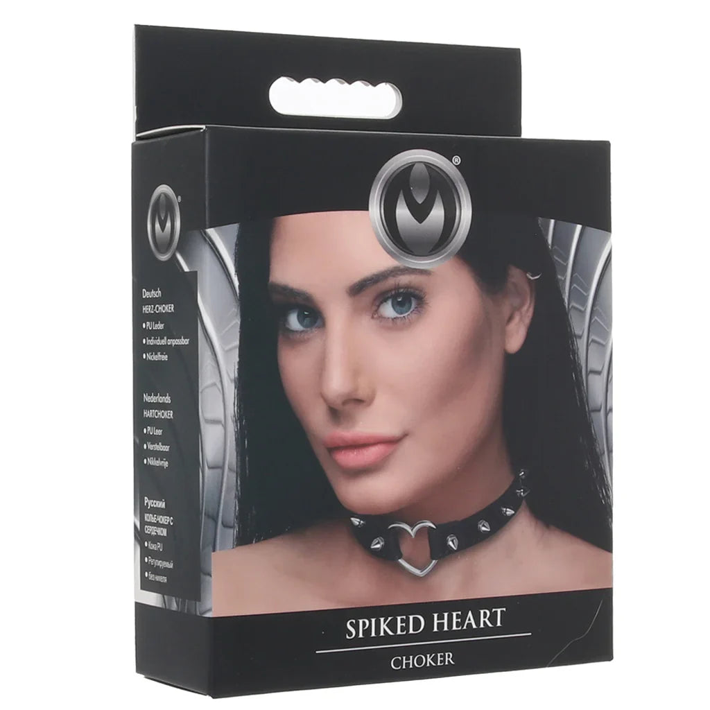 Master Series Spiked Heart Choker in Black — buy in Edmonton | Heaven Boutique