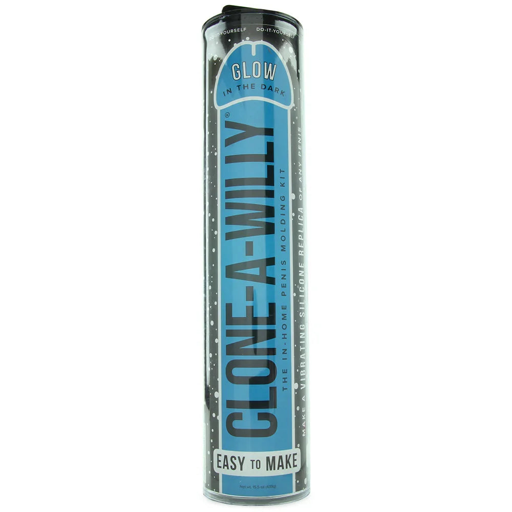 Clone-A-Willy Glow in the Dark in Blue – Edmonton adult store – close-up view