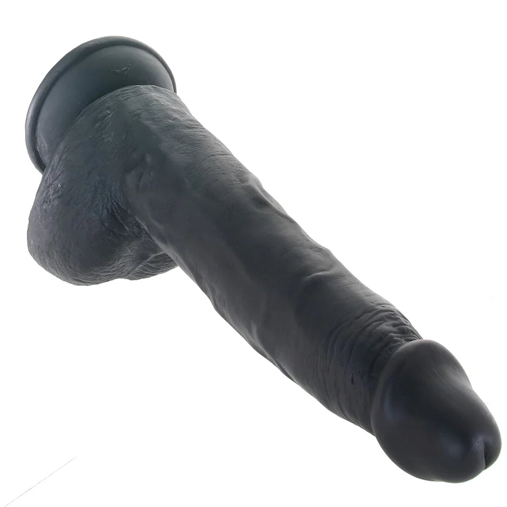 Master Cock Beefy Brad 9 Inch Ballsy Dildo in Black – Edmonton adult boutique – features