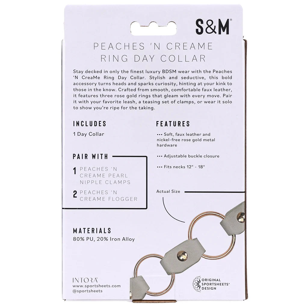 S&M Peaches 'n CreaMe Ring Day Collar – Edmonton adult store – close-up view